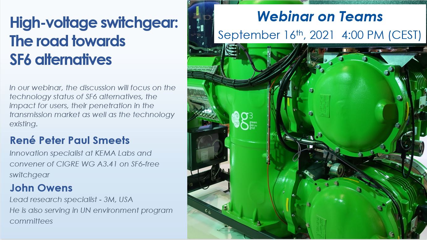SF6 in HV technology: in a new KEMA Labs webinar the sustainable alternatives