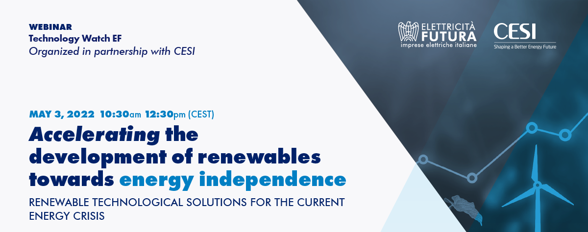 Renewables for energy independence, the new CESI and Elettricità Futura webinar