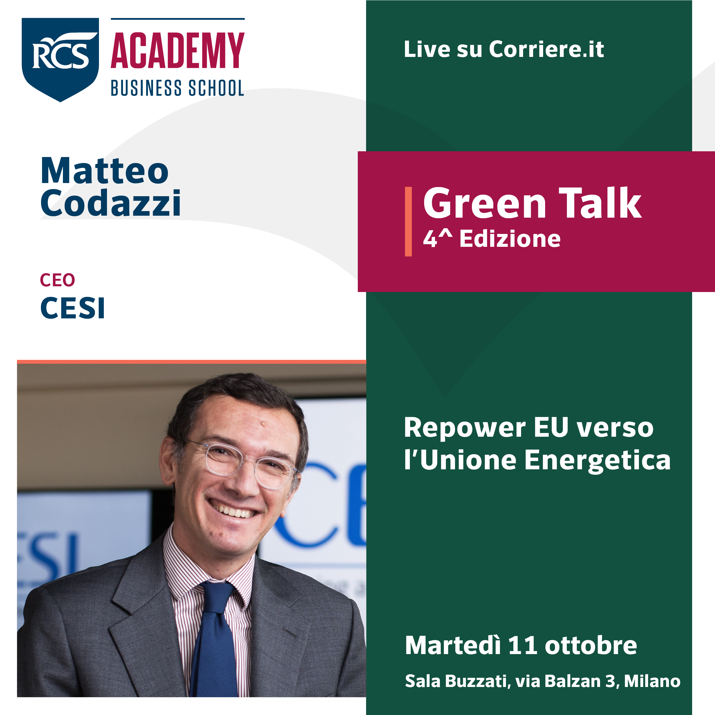 CESI protagonista al Green Talk di RCS Academy